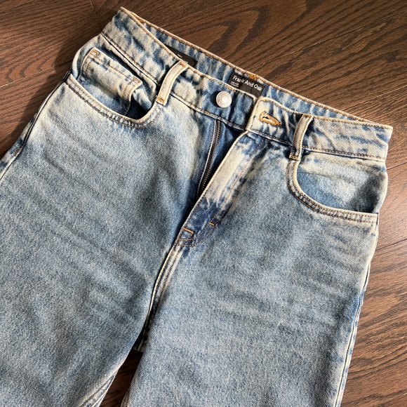 Frank and oak faded denim jeans wide leg fit size 25 (length 38.5 in) - Picture 3 of 8